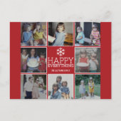 Happy Red - modern 8 fotocollage Feestdagenkaart (Voorkant)
