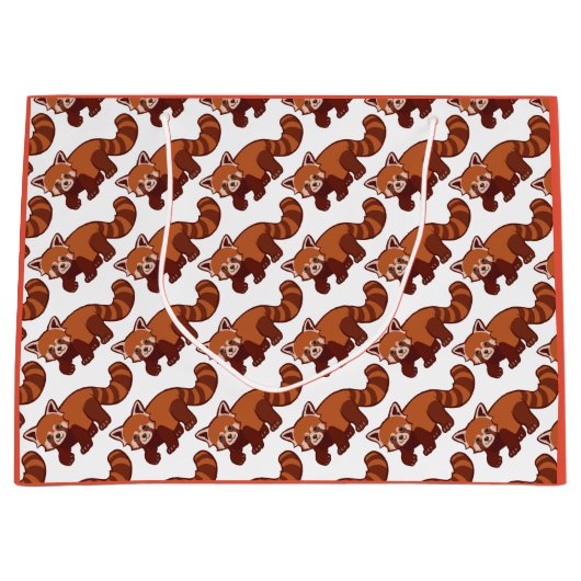 Happy Red panda Gift Bag Groot Cadeauzakje (Voorkant)