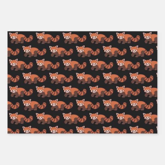 Happy Red Panda wrapping Paper 3 vellen (Voorkant 2)