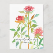 Happy Red Rose Day Juni 10 Nationale feestdag Briefkaart (Voorkant)