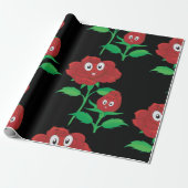 Happy Red Roses Cadeaupapier (Uitgerold)