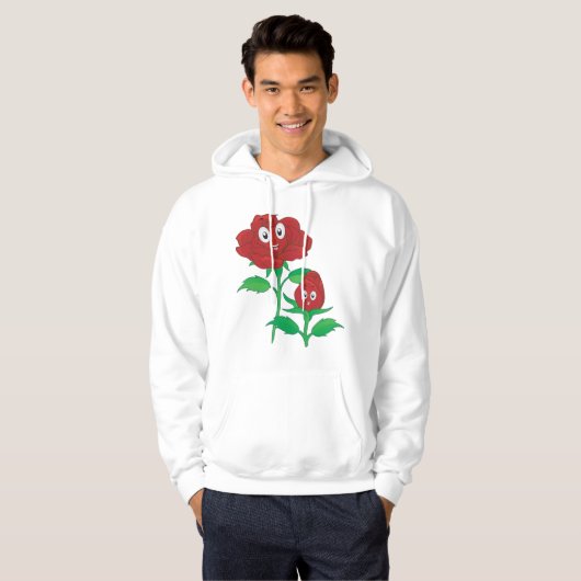 Happy Red Roses Hoodie (Voorkant volledig)
