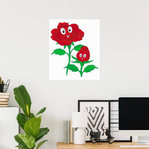 Happy Red Roses Poster