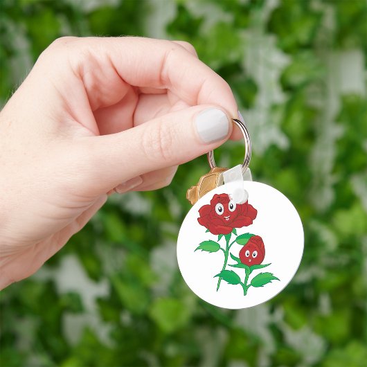 Happy Red Roses Sleutelhanger