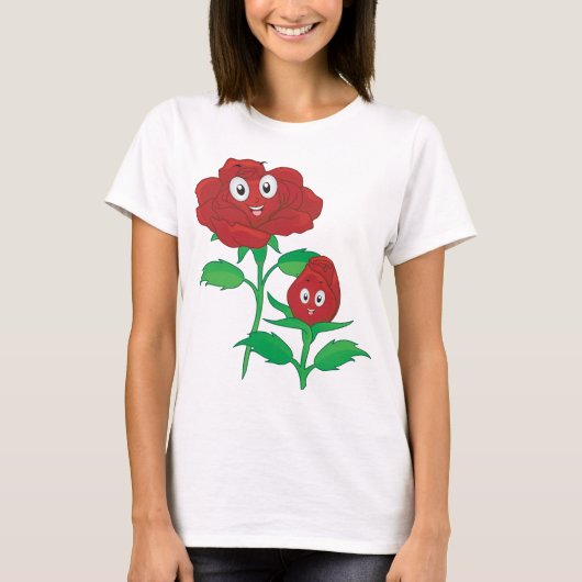 Happy Red Roses T-shirt (Voorkant)