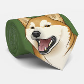 Happy Red Shiba Inu Japanse hond Stropdas (Opgerold)
