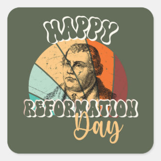 Happy Reformation Day Vintage Martin Luther Vierkante Sticker
