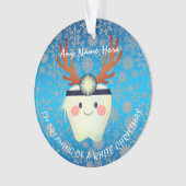 Happy Reindeer Antlers Tooth White Kerstmis  Ornament (voorkant)