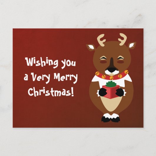 Happy Reindeer Briefkaart (Voorkant)
