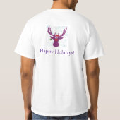 Happy Reindeer Feestdagen Value T-shirt, wit T-shirt (Achterkant)