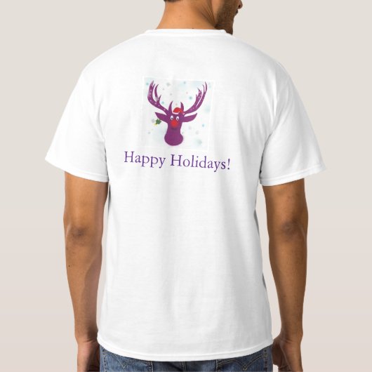 Happy Reindeer Feestdagen Value T-shirt, wit T-shirt (Achterkant)