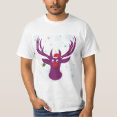 Happy Reindeer Feestdagen Value T-shirt, wit T-shirt (Voorkant)