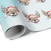 Happy Reindeer Kerstverraad — Verpakkingspapier Cadeaupapier (Rol Hoek)