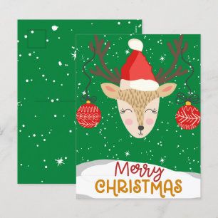 Happy Reindeer Merry Feestdagen Briefkaarten
