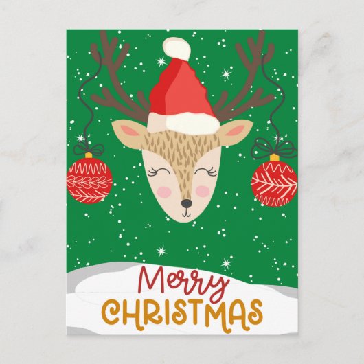 Happy Reindeer Merry Feestdagen Briefkaarten (Voorkant)