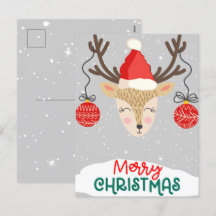 Happy Reindeer Merry Feestdagen Briefkaarten