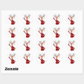 Happy Reindeer Ronde Sticker (Vel)