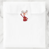 Happy Reindeer Ronde Sticker (Tas)