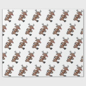 Happy Reindeer start cartoon | Achterkleur kiezen Cadeaupapier (Vlak)