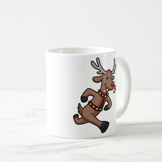 Happy Reindeer start cartoon | Achterkleur kiezen Koffiemok (Voorkant rechts)