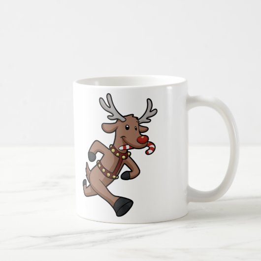 Happy Reindeer start cartoon | Achterkleur kiezen Koffiemok (Rechts)