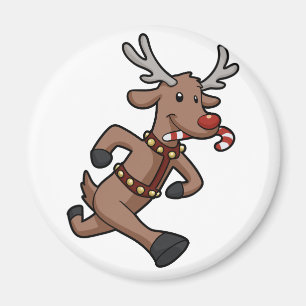 Happy Reindeer start cartoon   Achterkleur kiezen Magneet