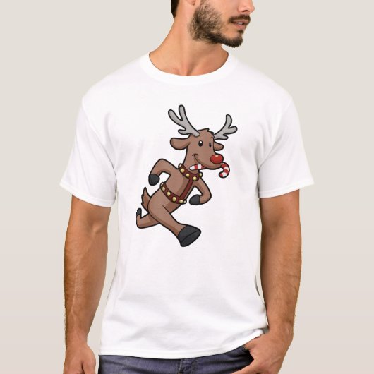 Happy Reindeer start cartoon | Achterkleur kiezen T-shirt (Voorkant)
