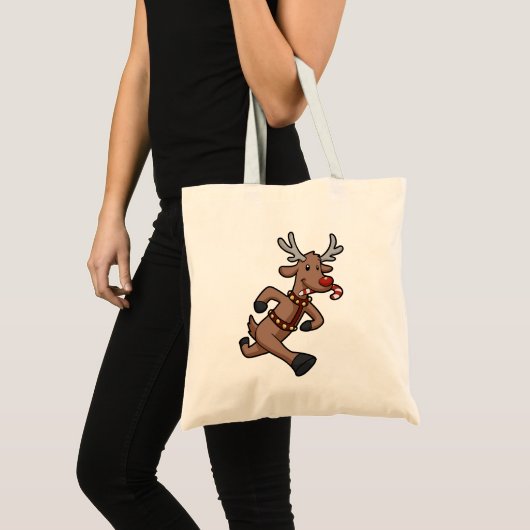 Happy Reindeer start cartoon | Achterkleur kiezen Tote Bag (Voorkant (product))