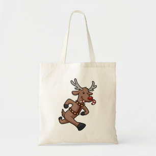 Happy Reindeer start cartoon   Achterkleur kiezen Tote Bag