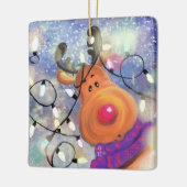 Happy Reindeer - Vrolijk kerstfeest Keramisch Ornament (Links)