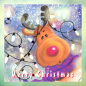 Happy Reindeer - Vrolijk kerstfeest - Tekening Raamsticker (Vel 3)