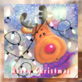 Happy Reindeer - Vrolijk kerstfeest - Tekening Raamsticker (Vel 2)