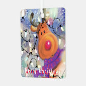 Happy Reindeer - Vrolijk kerstfeest - Tekenvun Metalen Ornament (Voorkant links)