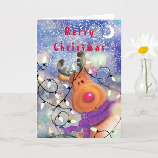 Happy Rendier Kerst Kaart (Kleine Plant)