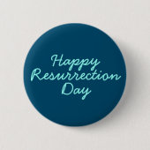 Happy Resurrection Day in Blue Ronde Button 5,7 Cm (Voorkant)