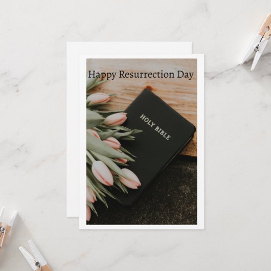 Happy Resurrection Day Kaart (Voorkant / Achterkant in situ)