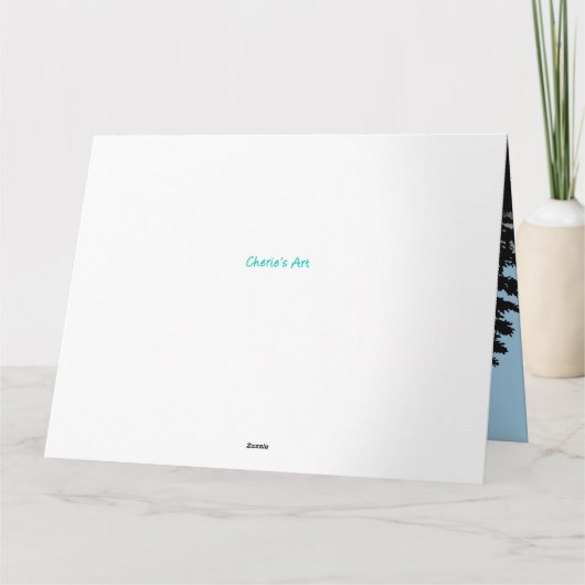 Happy Retication. Pine Trees Silhouettes Mountains Kaart (Achterkant)