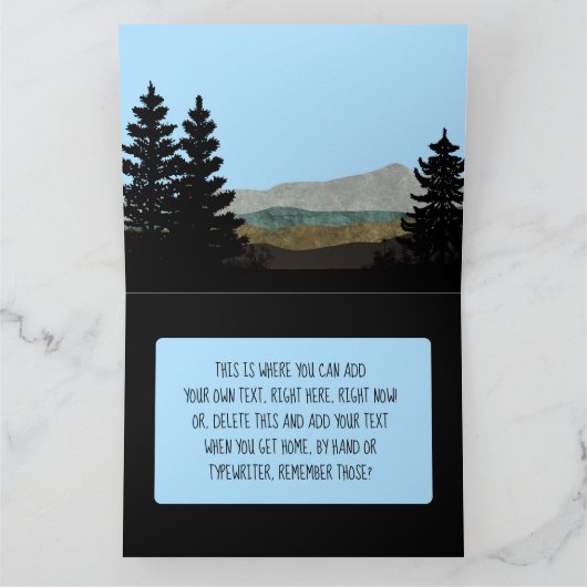 Happy Retication. Pine Trees Silhouettes Mountains Kaart (Binnen)