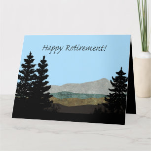 Happy Retication. Pine Trees Silhouettes Mountains Kaart