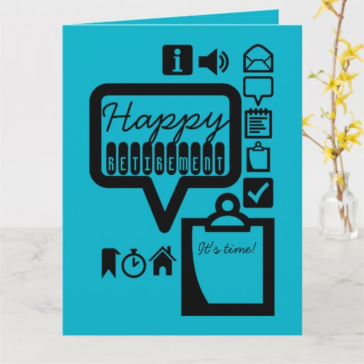 Happy Retirement 3 Het is tijd voor een groot Wens Kaart (Gele Bloem)