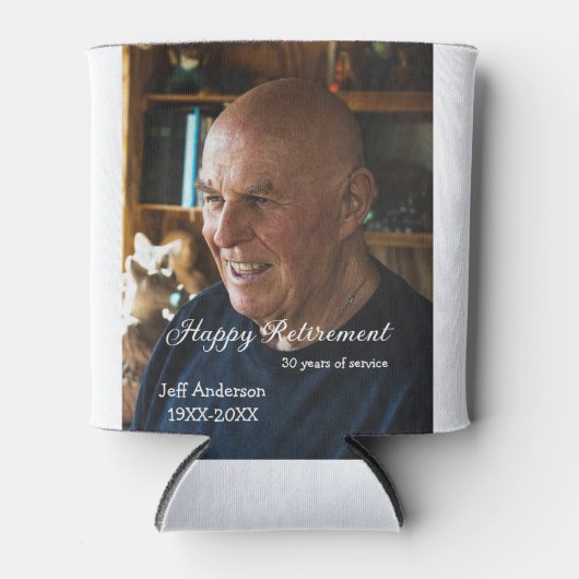 Happy retirement add name photo years of service r blikjeskoeler (Voorkant)