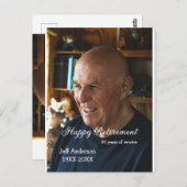 Happy retirement add name photo years of service r briefkaart (Voorkant / Achterkant)