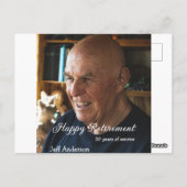 Happy retirement add name photo years of service r briefkaart (Achterkant)