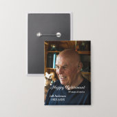 Happy retirement add name photo years of service r button (Voorkant / Achterkant)