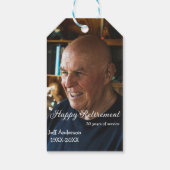 Happy retirement add name photo years of service r cadeaulabel (Achterkant)