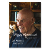 Happy retirement add name photo years of service r kaart (Achterkant)