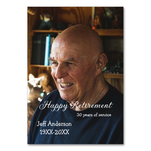 Happy retirement add name photo years of service r kaart (Voorkant)