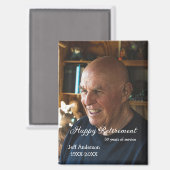 Happy retirement add name photo years of service r magneet (Voorkant / Achterkant)