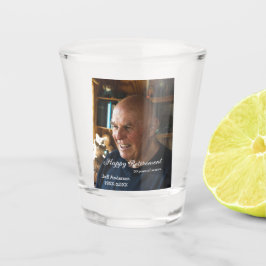 Happy retirement add name photo years of service r shot glas