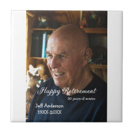 Happy retirement add name photo years of service r tegeltje